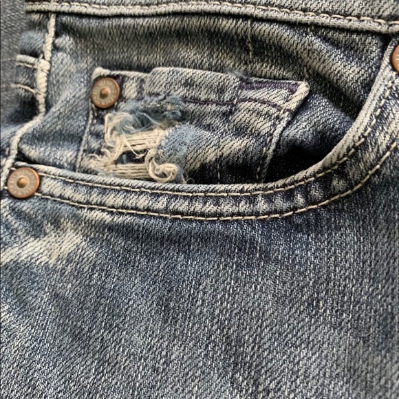 7 for all Mankind Distressed Straight Leg Jeans - Picture 8 of 11